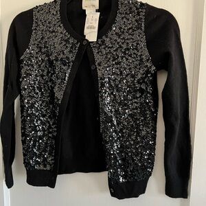 Crewcuts Black Sequin Sweater Sz 12 NWT